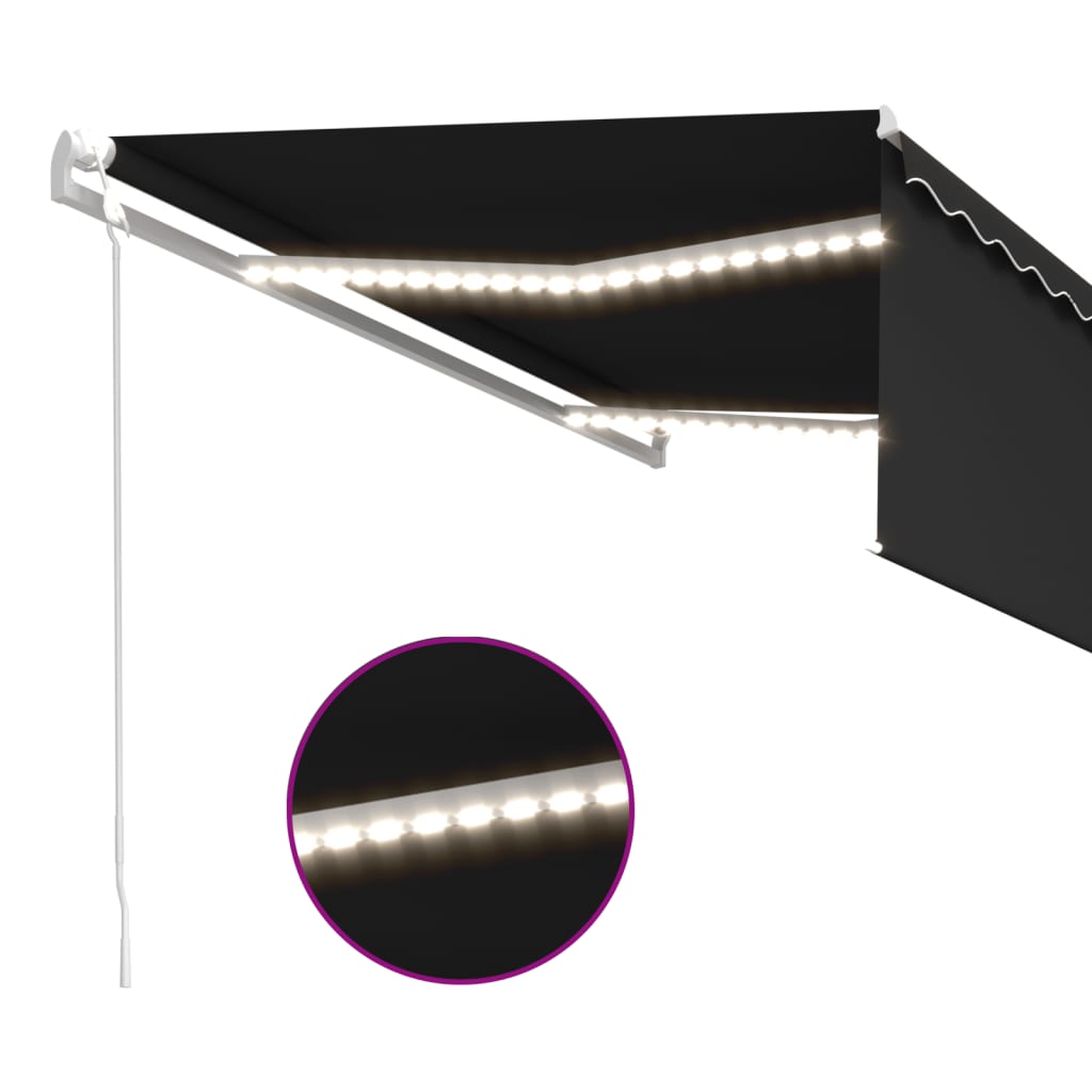 vidaXL Copertină automată cu stor&senzor vânt&LED, antracit, 4,5x3 m vidaXL Copertină automată cu stor&senzor vânt&LED, antracit, 4,5x3 m
