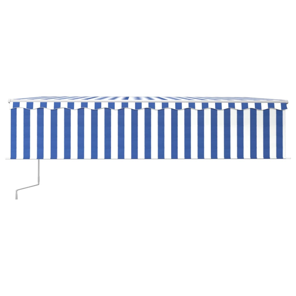 vidaXL Copertină retractabilă automat cu stor, albastru&alb, 6x3 m vidaXL Copertină retractabilă automat cu stor, albastru&alb, 6x3 m