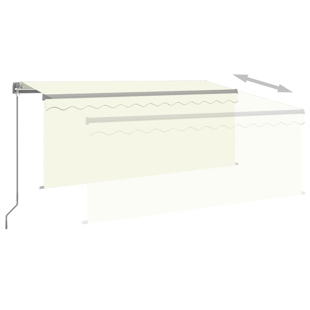 vidaXL Copertină retractabilă manual cu stor&LED, crem, 3x2,5 m vidaXL Copertină retractabilă manual cu stor&LED, crem, 3x2,5 m