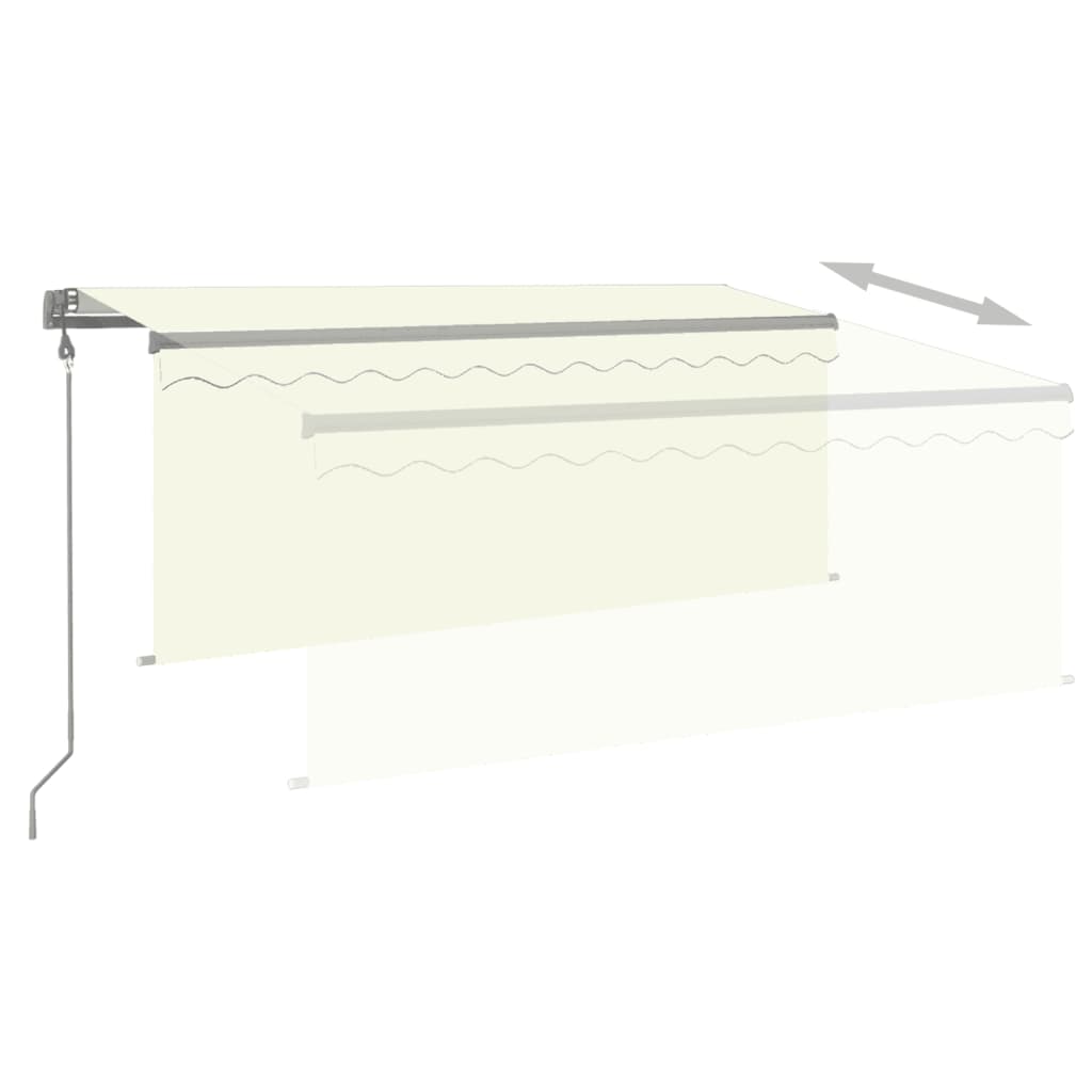 vidaXL Copertină retractabilă automat cu stor, crem, 3x2,5 m