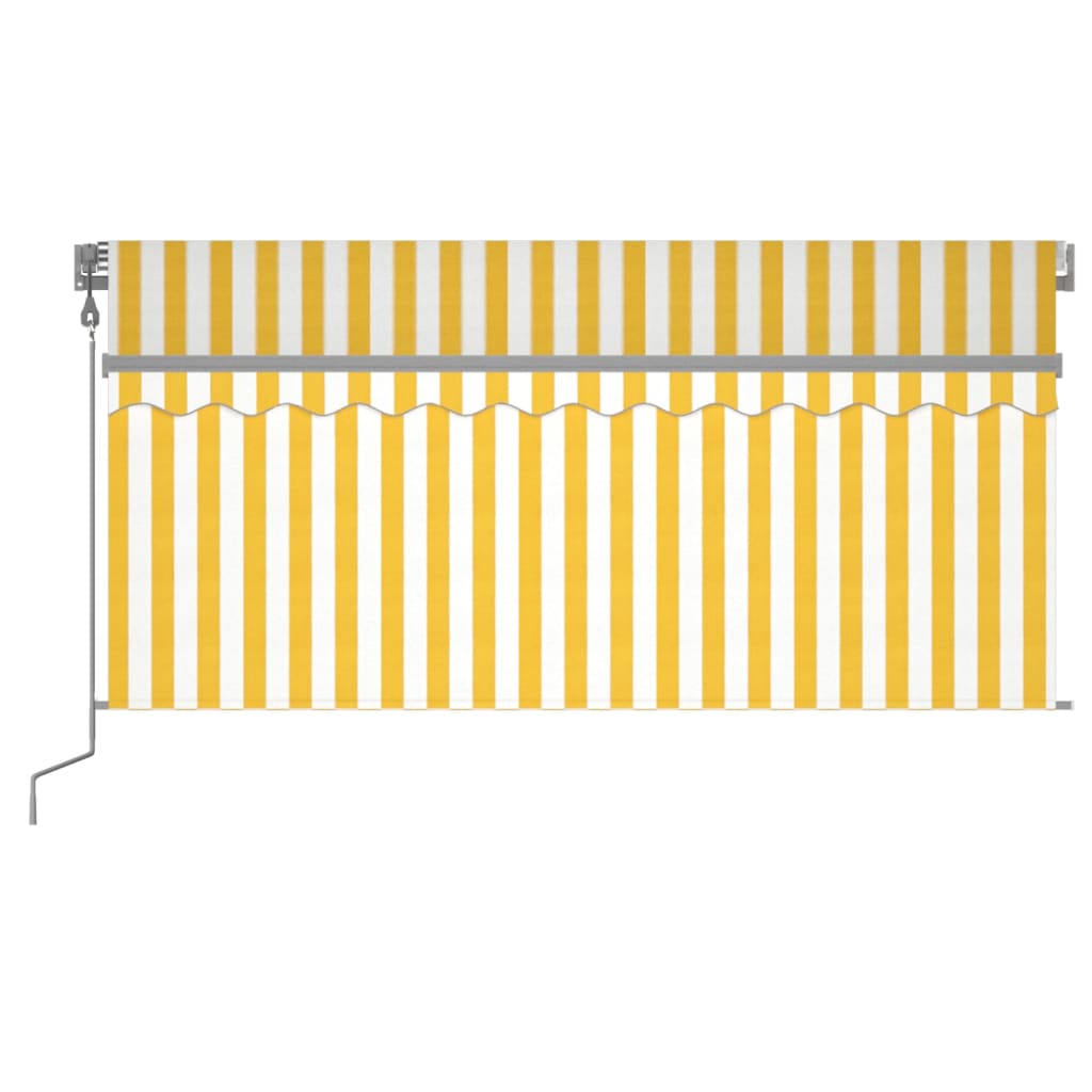 vidaXL Copertină retractabilă automat cu stor, galben & alb, 3x2,5 m vidaXL Copertină retractabilă automat cu stor, galben & alb, 3x2,5 m