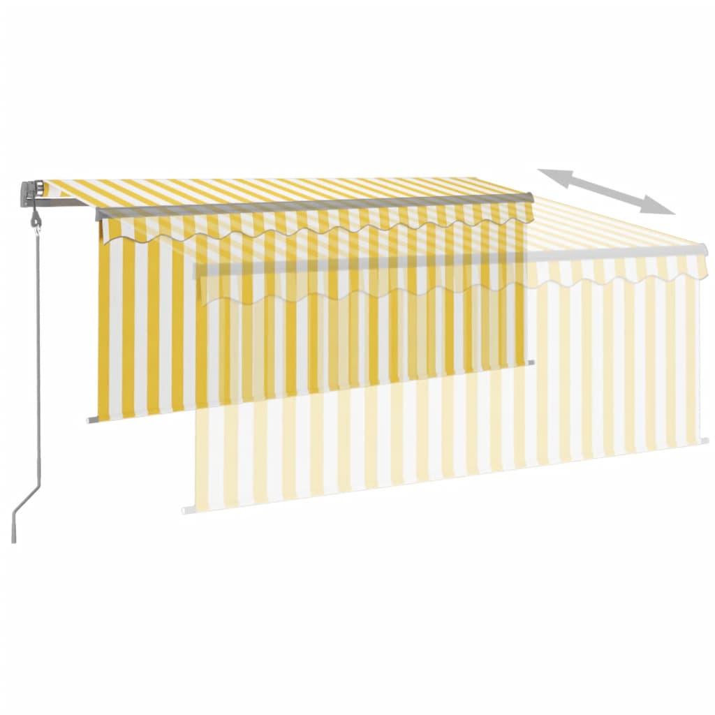 vidaXL Copertină retractabilă automat cu stor, galben & alb, 3x2,5 m vidaXL Copertină retractabilă automat cu stor, galben & alb, 3x2,5 m