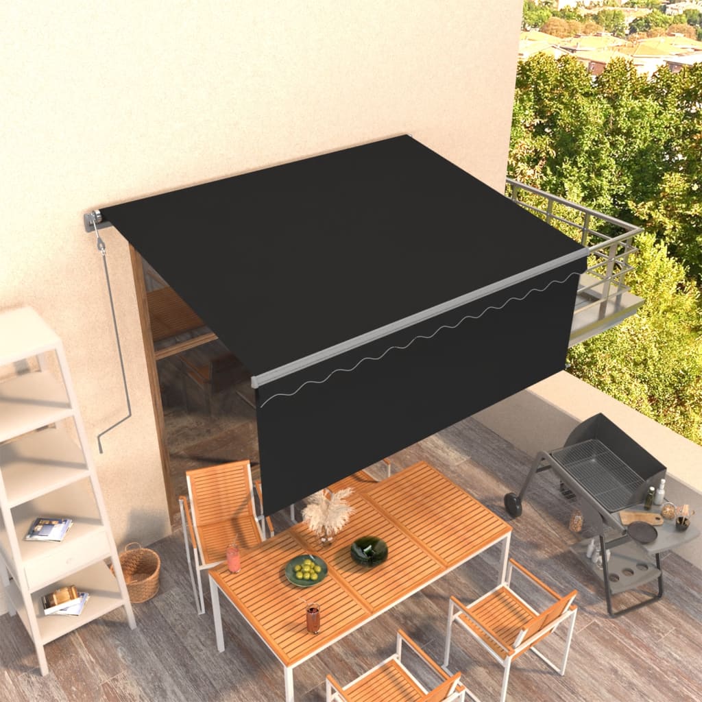 vidaXL Copertină retractabilă automat cu stor, antracit, 3x2,5 m vidaXL Copertină retractabilă automat cu stor, antracit, 3x2,5 m