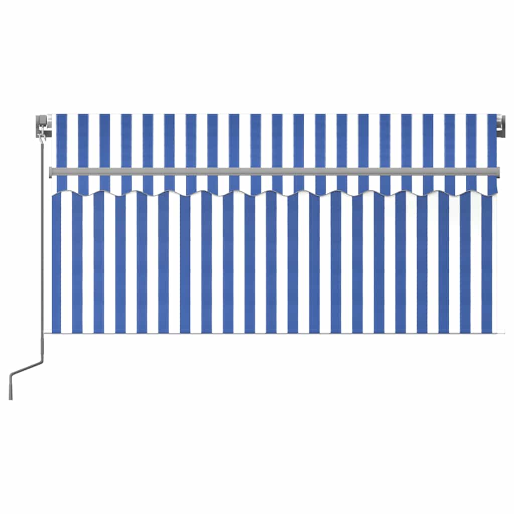 vidaXL Copertină retractabilă manual cu stor&LED albastru&alb 3,5x2,5m