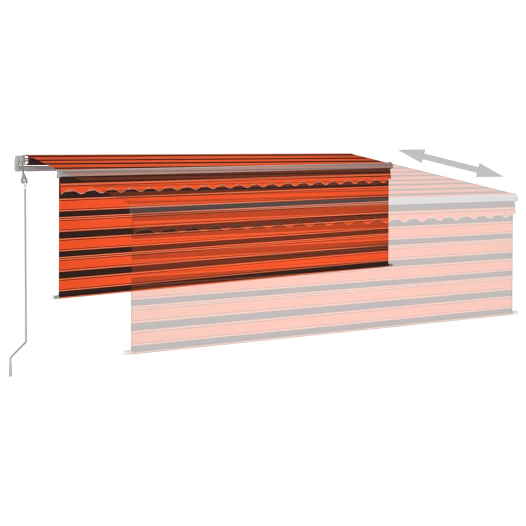 vidaXL Copertină retractabilă automat cu stor, portocaliu&maro, 4x3 m vidaXL Copertină retractabilă automat cu stor, portocaliu&maro, 4x3 m