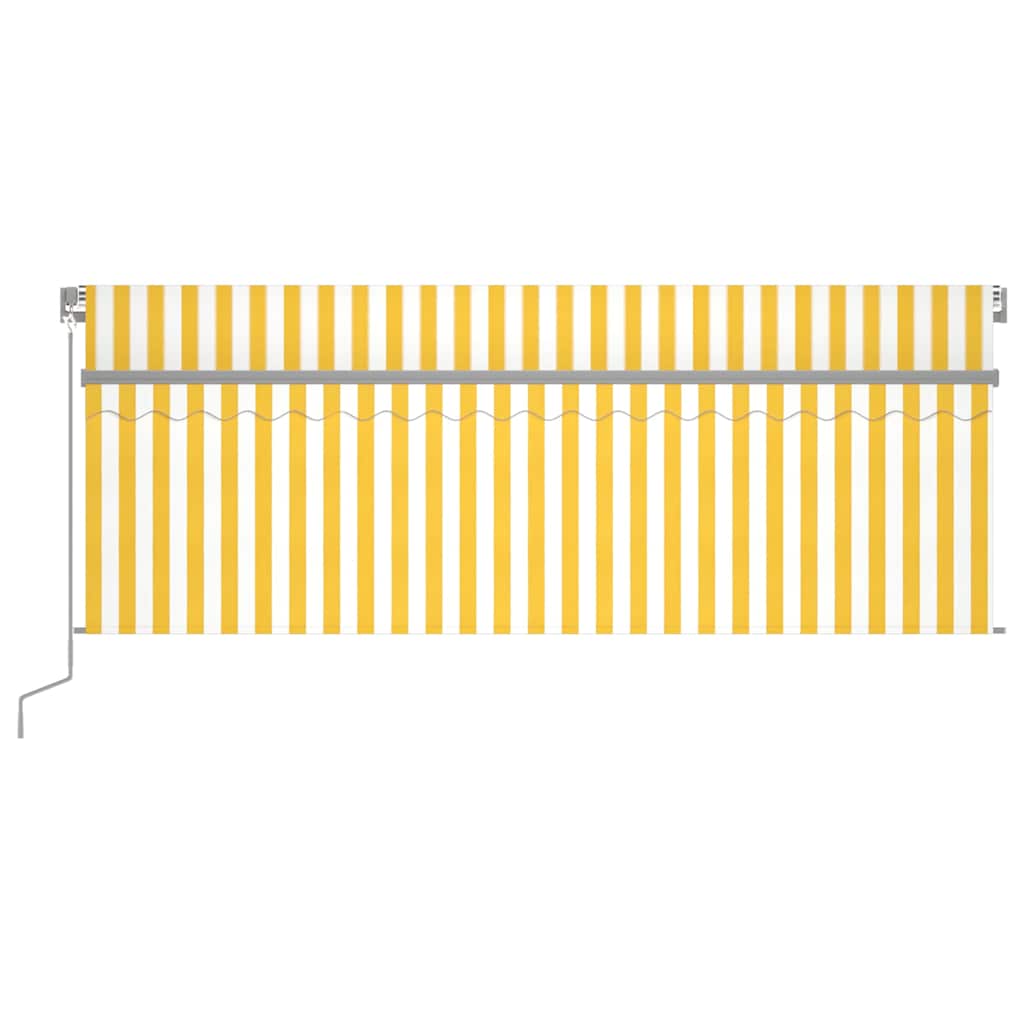 vidaXL Copertină automată cu stor&senzor vânt&LED, galben&alb, 4x3 m vidaXL Copertină automată cu stor&senzor vânt&LED, galben&alb, 4x3 m
