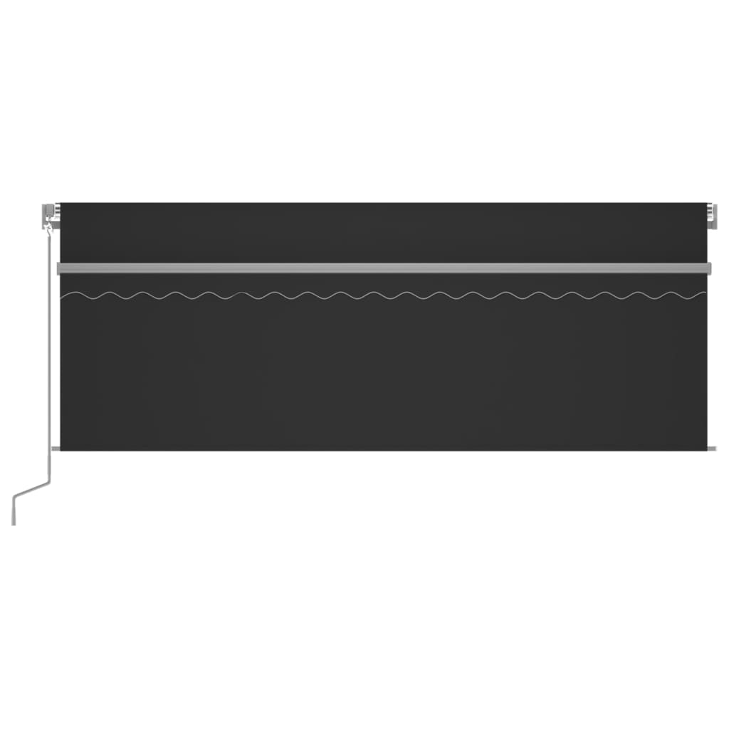 vidaXL Copertină retractabilă manual cu stor&LED, antracit, 4,5x3 m vidaXL Copertină retractabilă manual cu stor&LED, antracit, 4,5x3 m