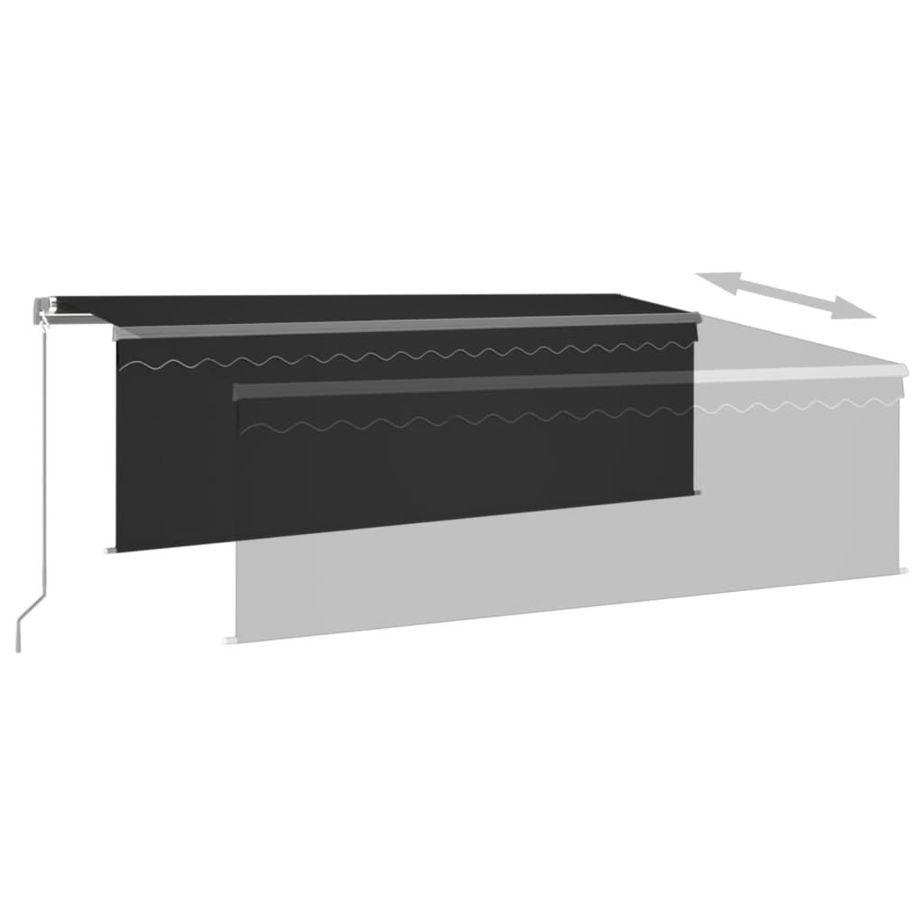 vidaXL Copertină retractabilă manual cu stor&LED, antracit, 4,5x3 m vidaXL Copertină retractabilă manual cu stor&LED, antracit, 4,5x3 m