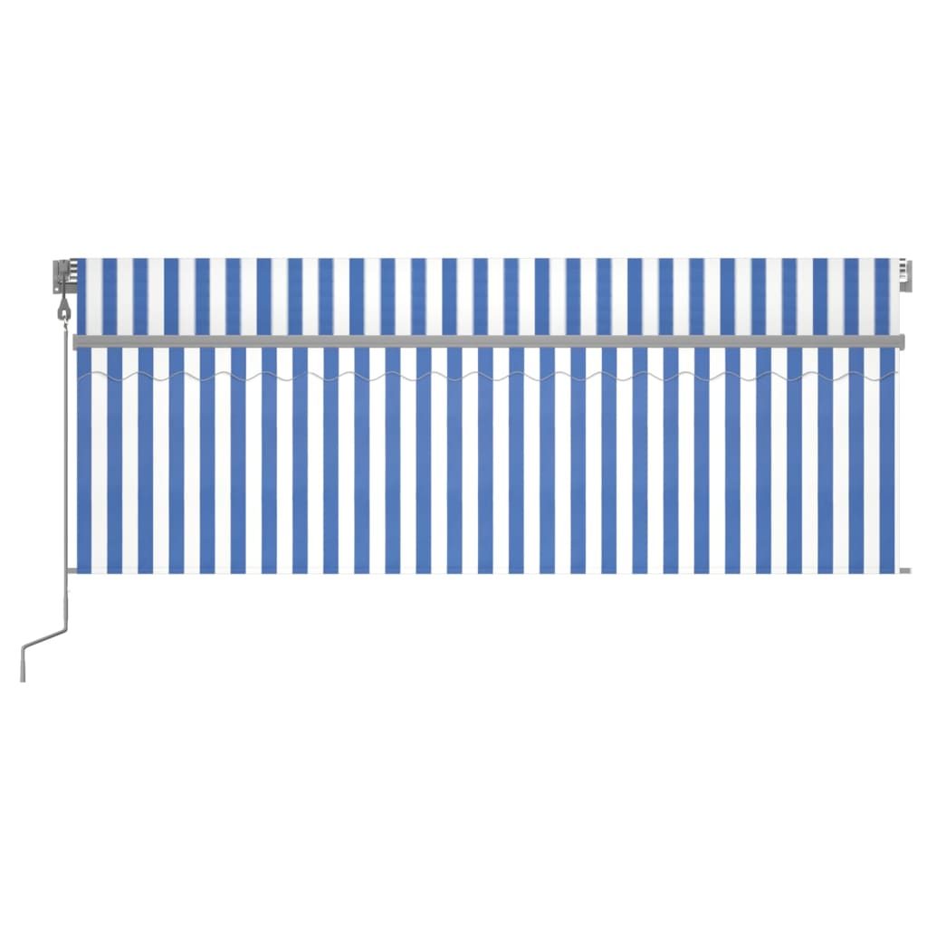 vidaXL Copertină retractabilă automat cu stor, albastru&alb, 4,5x3 m vidaXL Copertină retractabilă automat cu stor, albastru&alb, 4,5x3 m