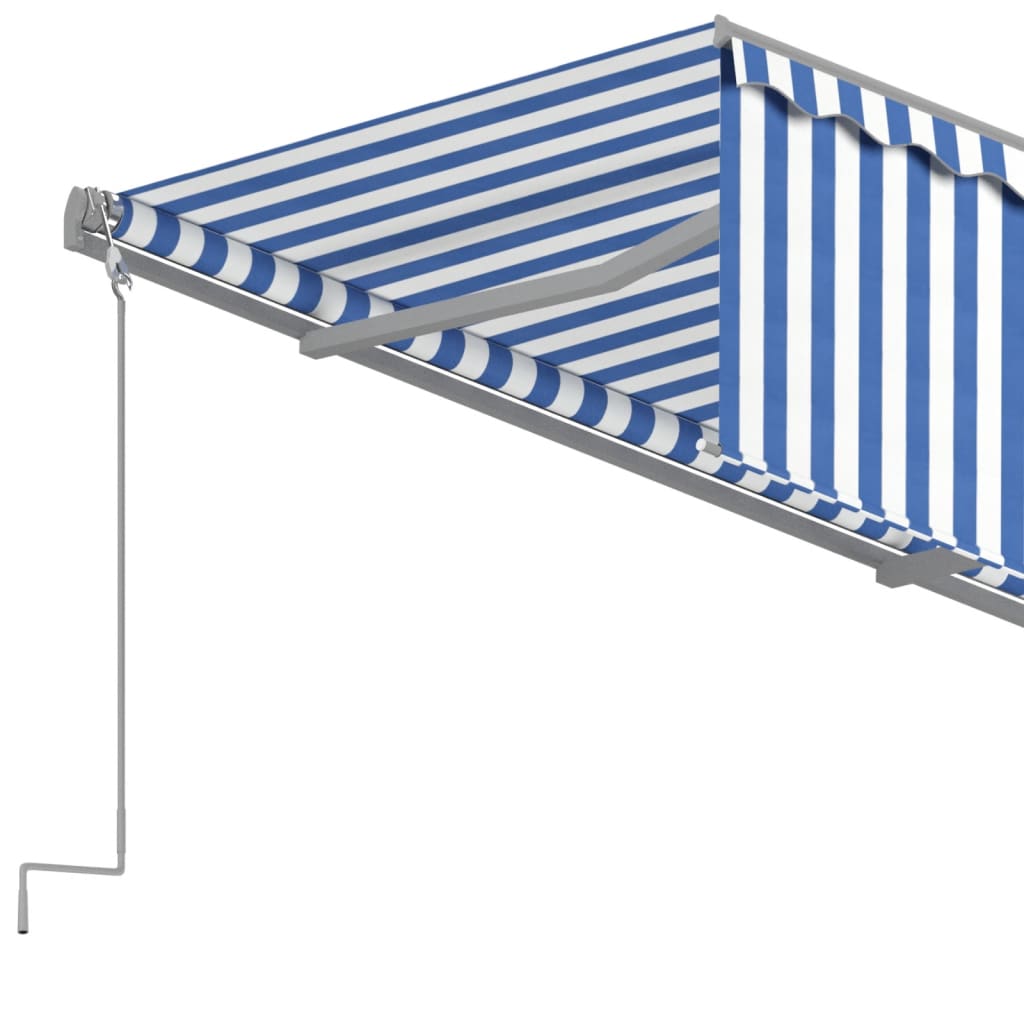 vidaXL Copertină retractabilă automat cu stor, albastru&alb, 4,5x3 m vidaXL Copertină retractabilă automat cu stor, albastru&alb, 4,5x3 m