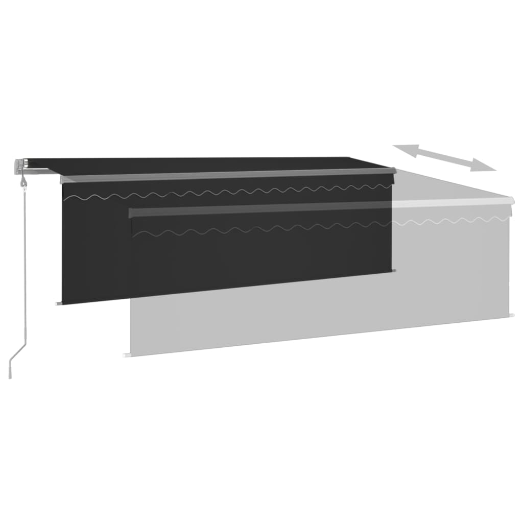 vidaXL Copertină automată cu stor senzor vânt LED, antracit, 4,5x3 m vidaXL Copertină automată cu stor senzor vânt LED, antracit, 4,5x3 m