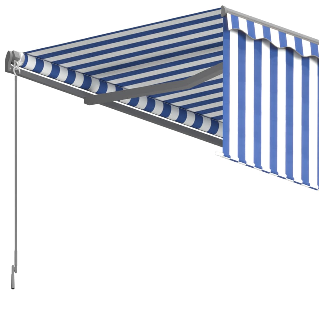 vidaXL Copertină retractabilă manual cu stor, albastru&alb, 5x3 m vidaXL Copertină retractabilă manual cu stor, albastru&alb, 5x3 m