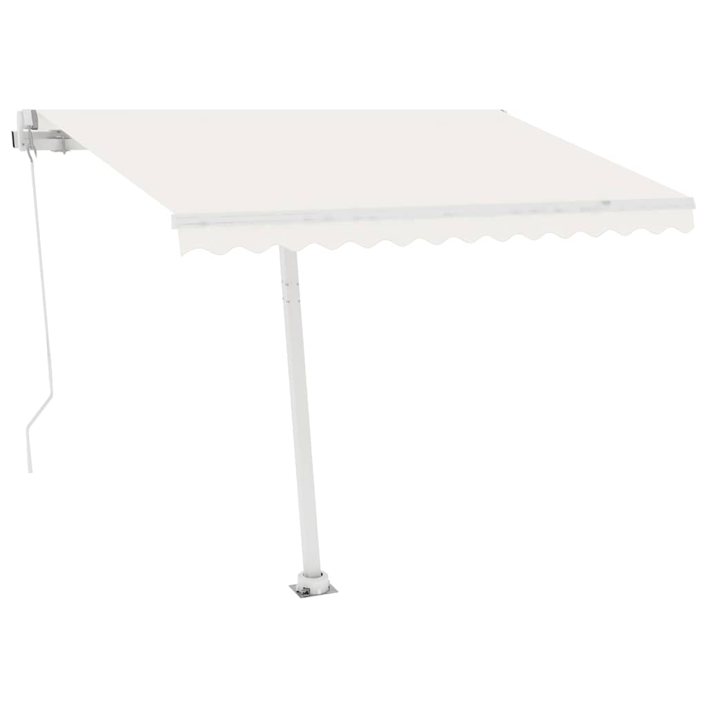 vidaXL Copertină retractabilă manual, crem, 300x250 cm
