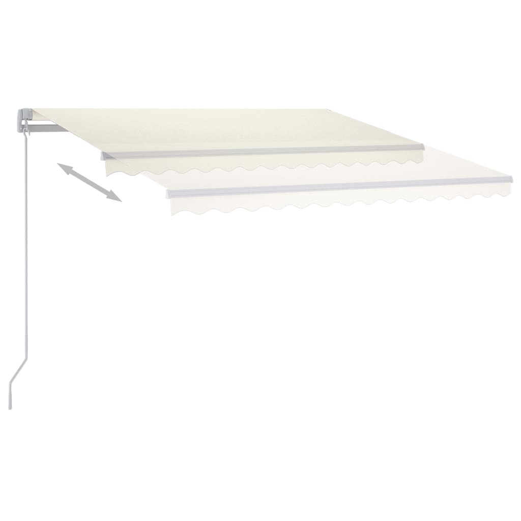 vidaXL Copertină retractabilă manual cu LED, crem, 300x250 cm vidaXL Copertină retractabilă manual cu LED, crem, 300x250 cm