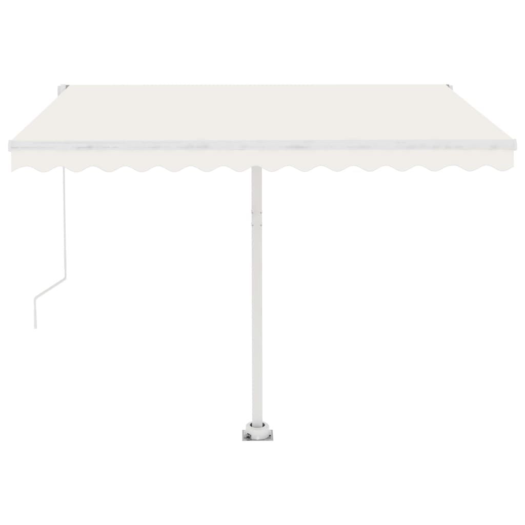 vidaXL Copertină retractabilă manual cu LED, crem, 300x250 cm vidaXL Copertină retractabilă manual cu LED, crem, 300x250 cm
