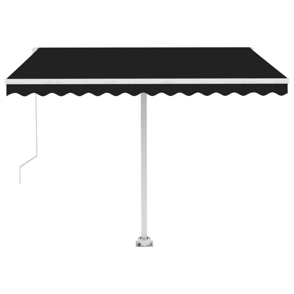 vidaXL Copertină retractabilă manual cu LED, antracit, 300x250 cm