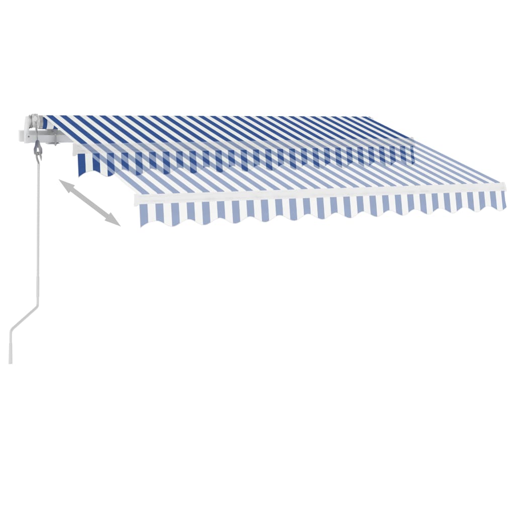 vidaXL Copertină autonomă retractabilă automat albastru&alb 300x250 cm vidaXL Copertină autonomă retractabilă automat albastru&alb 300x250 cm