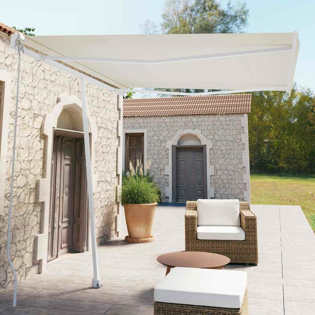 vidaXL Copertină autonomă retractabilă automat, crem, 300x250 cm vidaXL Copertină autonomă retractabilă automat, crem, 300x250 cm