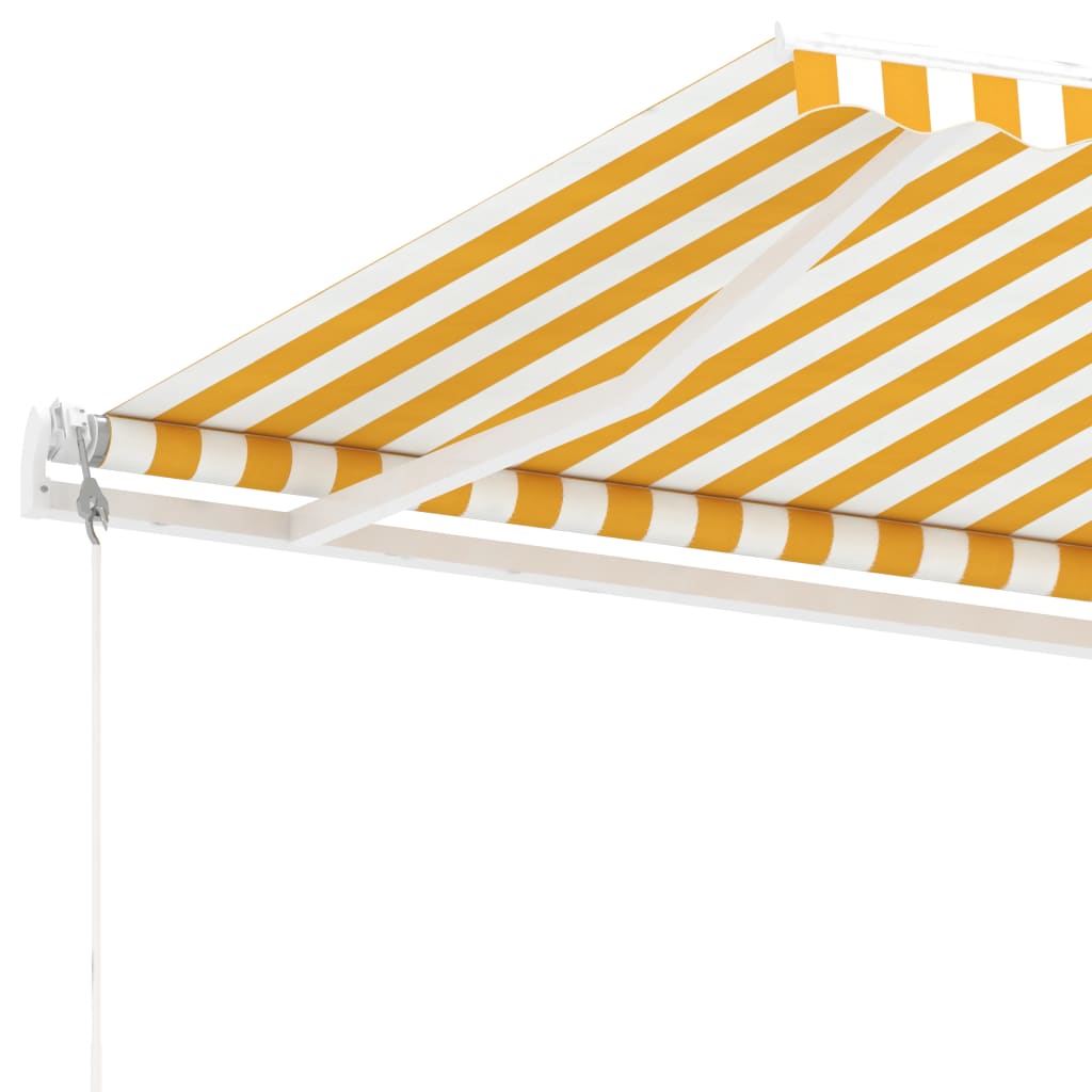 vidaXL Copertină autonomă retractabilă automat galben&alb 300x250 cm vidaXL Copertină autonomă retractabilă automat galben&alb 300x250 cm