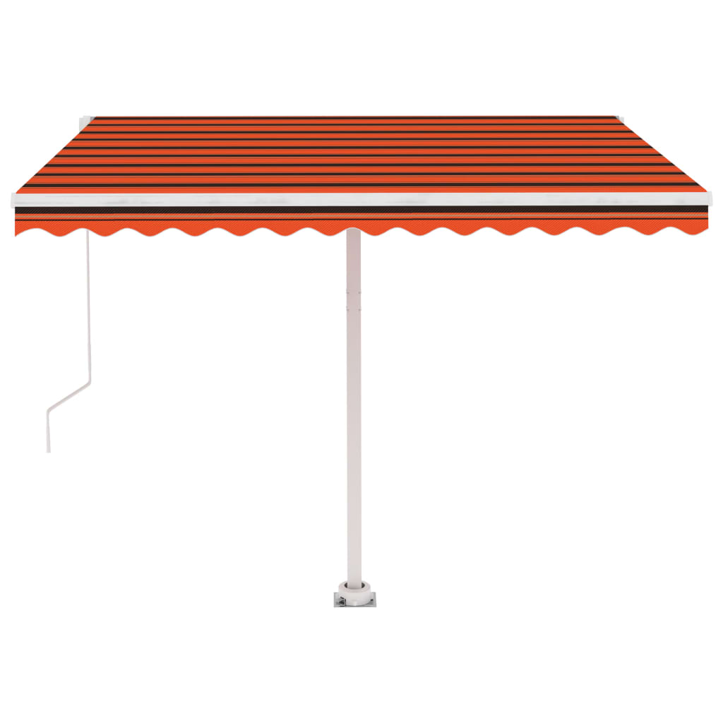 vidaXL Copertină autonomă retractabilă manual, oranj/maro, 350x250 cm