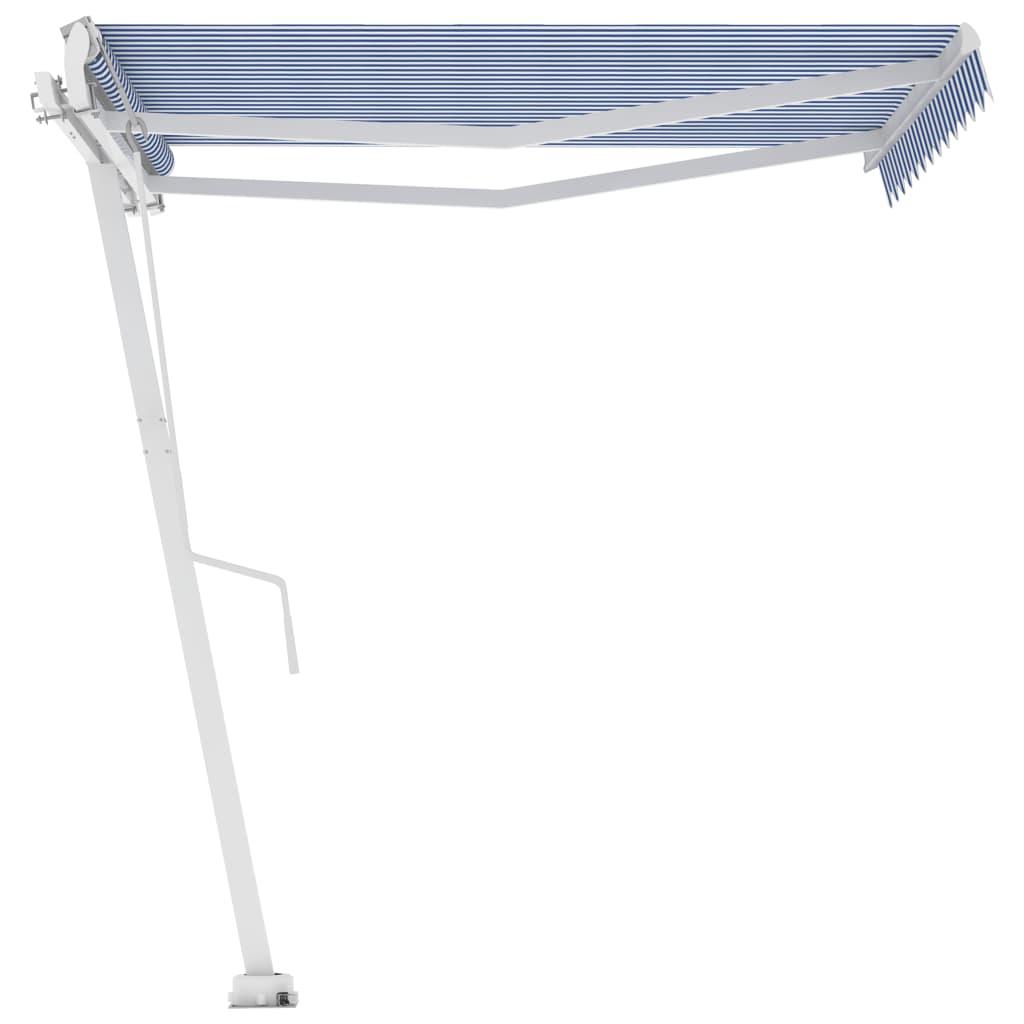 vidaXL Copertină autonomă retractabilă automat albastru&alb 350x250 cm vidaXL Copertină autonomă retractabilă automat albastru&alb 350x250 cm