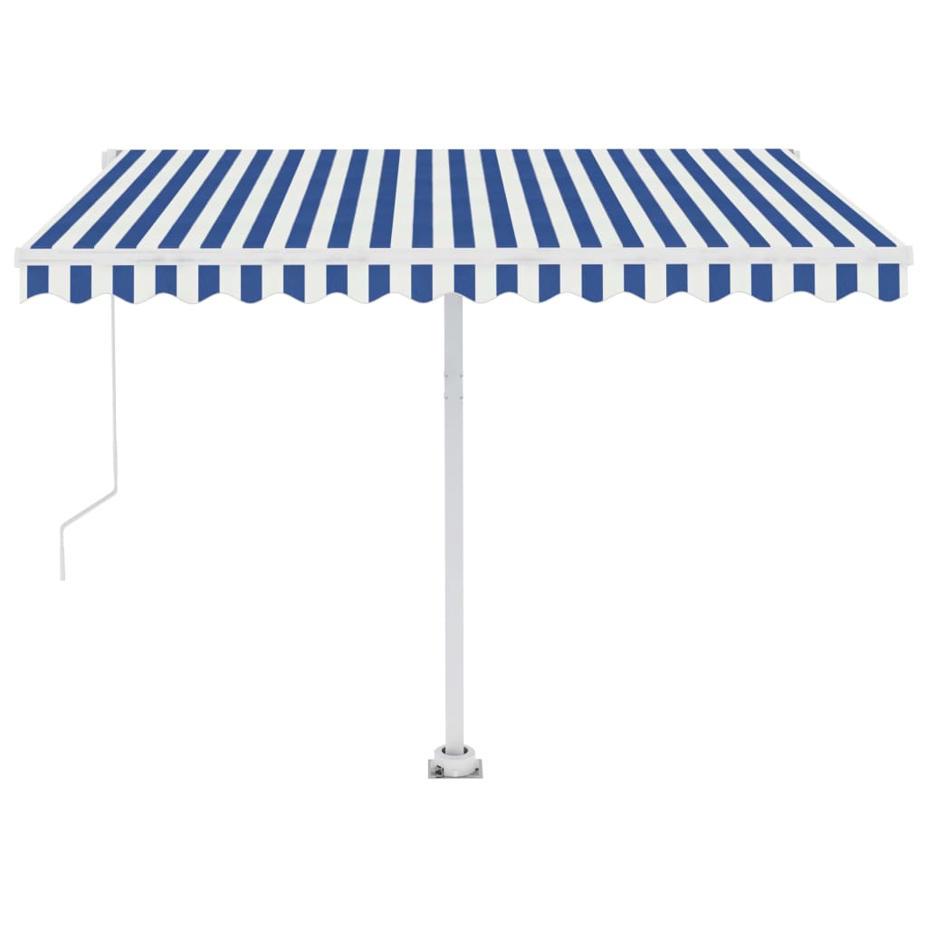 vidaXL Copertină autonomă retractabilă automat albastru&alb 350x250 cm vidaXL Copertină autonomă retractabilă automat albastru&alb 350x250 cm