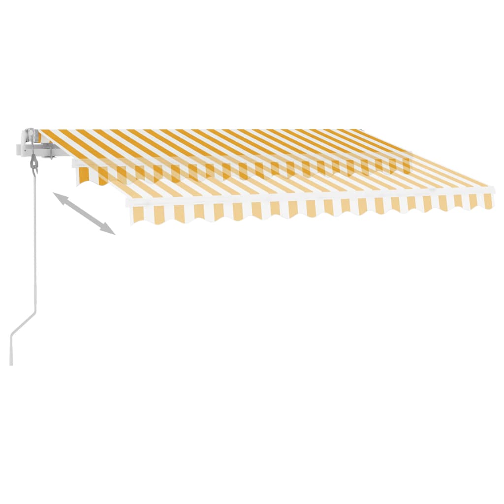 vidaXL Copertină autonomă retractabilă automat, galben&alb, 350x250 cm