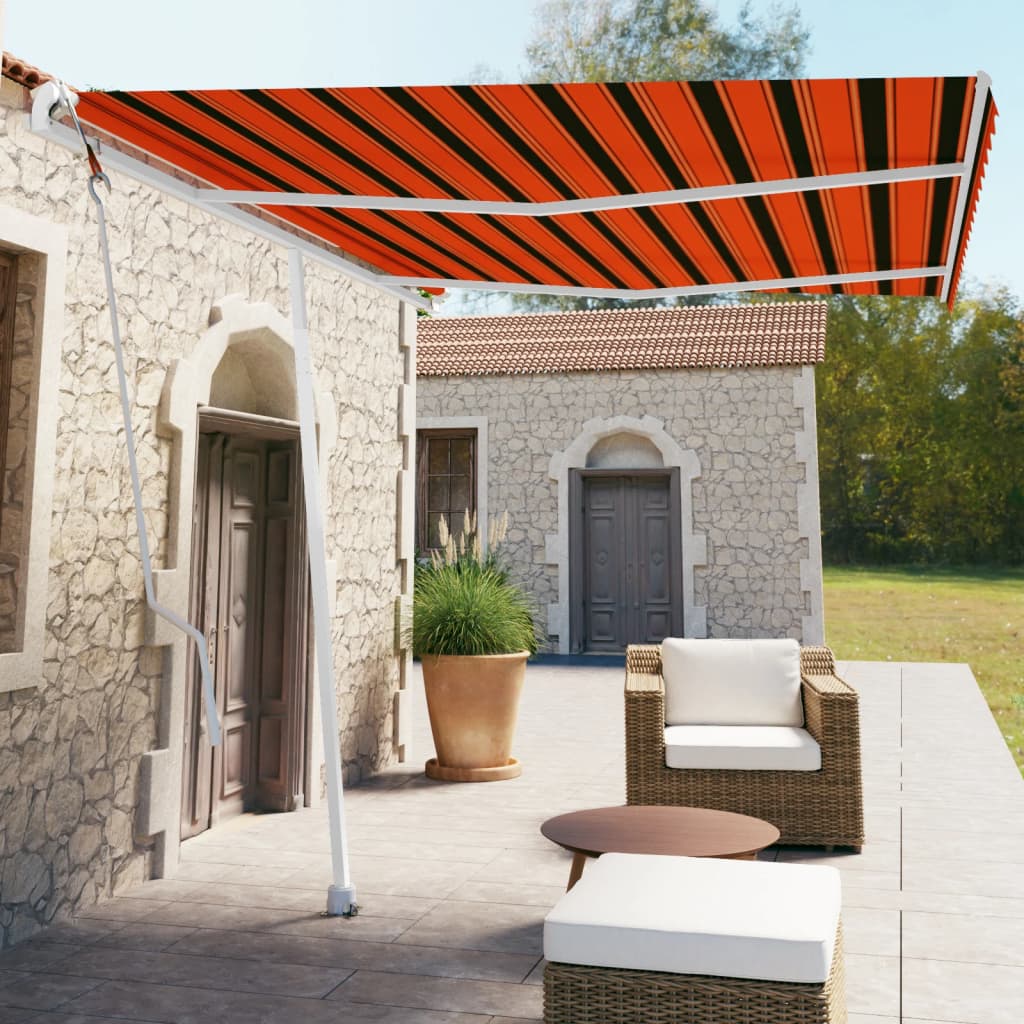 vidaXL Copertină autonomă retractabilă automat, oranj&maro 350x250 cm vidaXL Copertină autonomă retractabilă automat, oranj&maro 350x250 cm