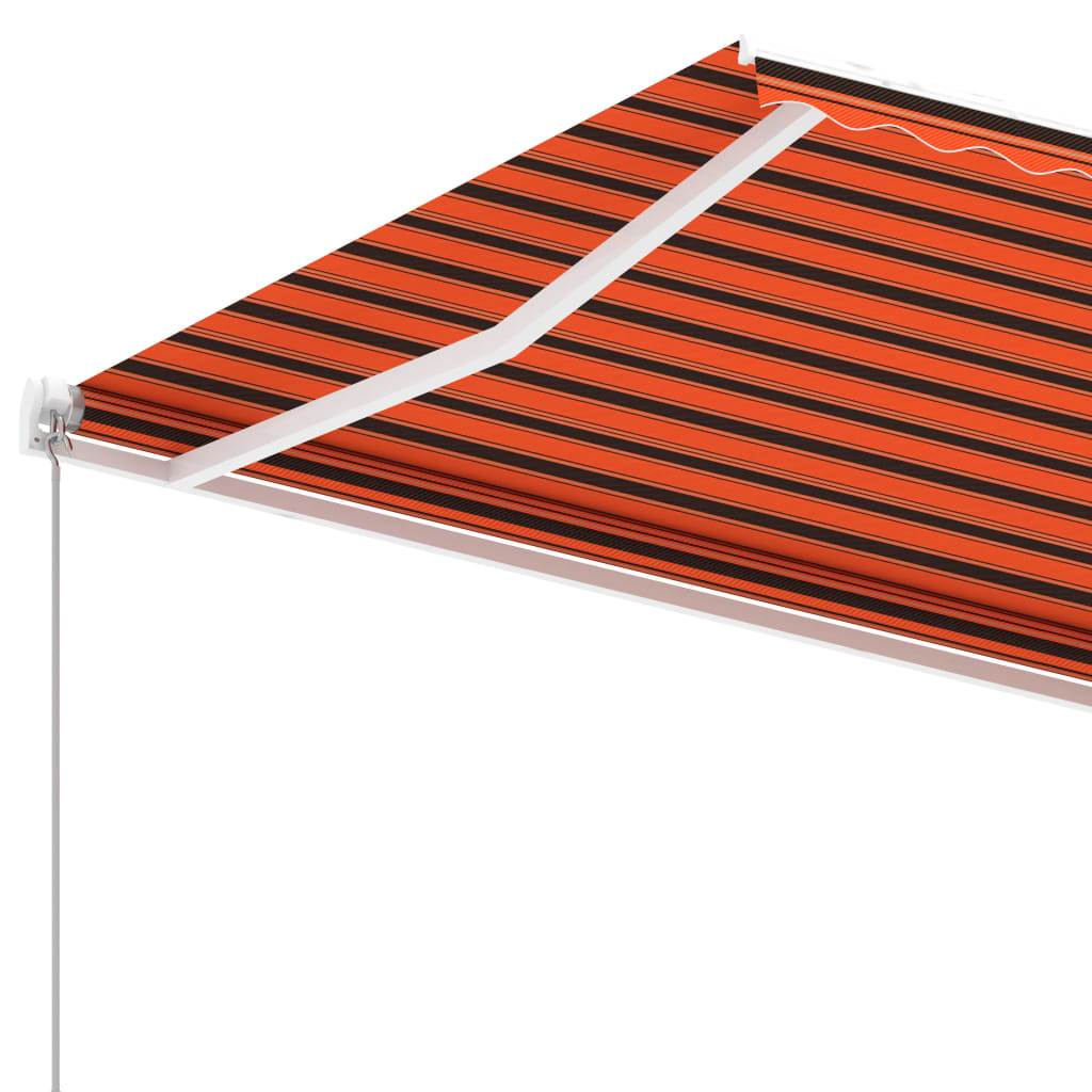 vidaXL Copertină retractabilă manual, portocaliu și maro, 400x300 cm