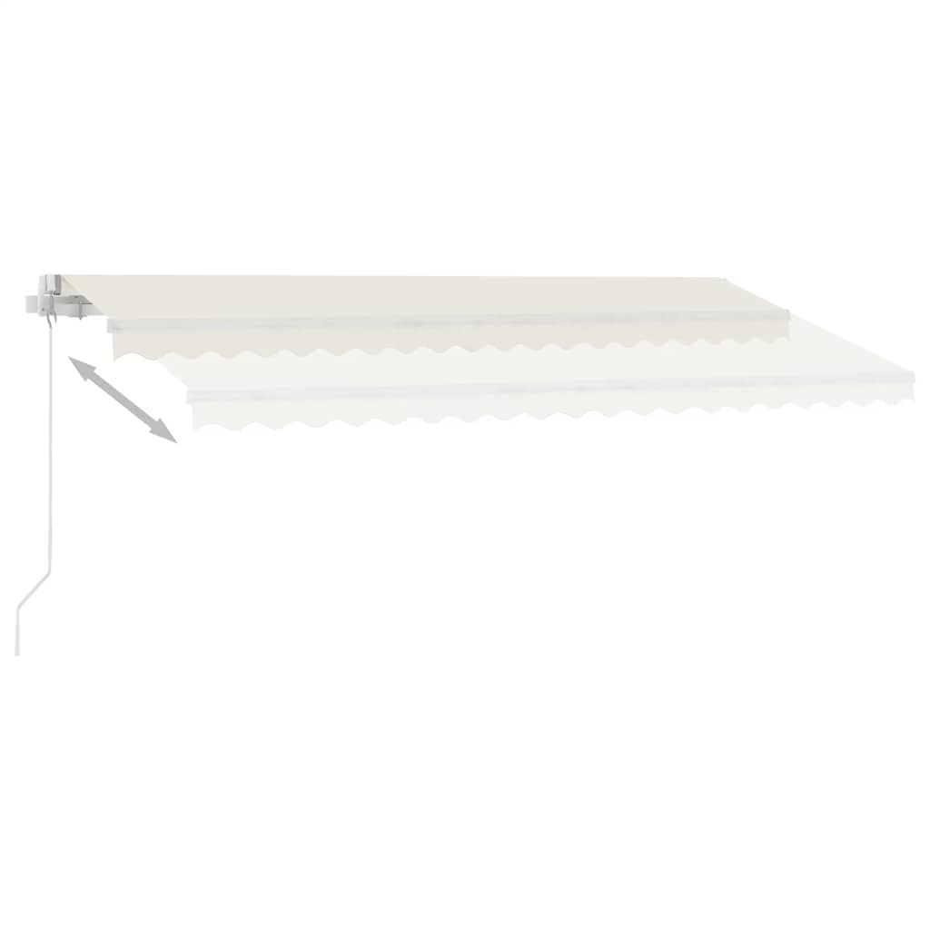 vidaXL Copertină retractabilă manual cu LED, crem, 400x300 cm