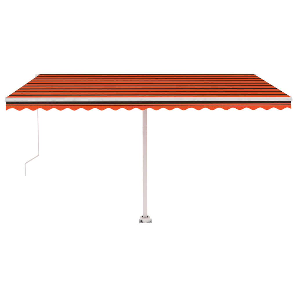 vidaXL Copertină retractabilă manual cu LED portocaliu&maro 400x300 cm