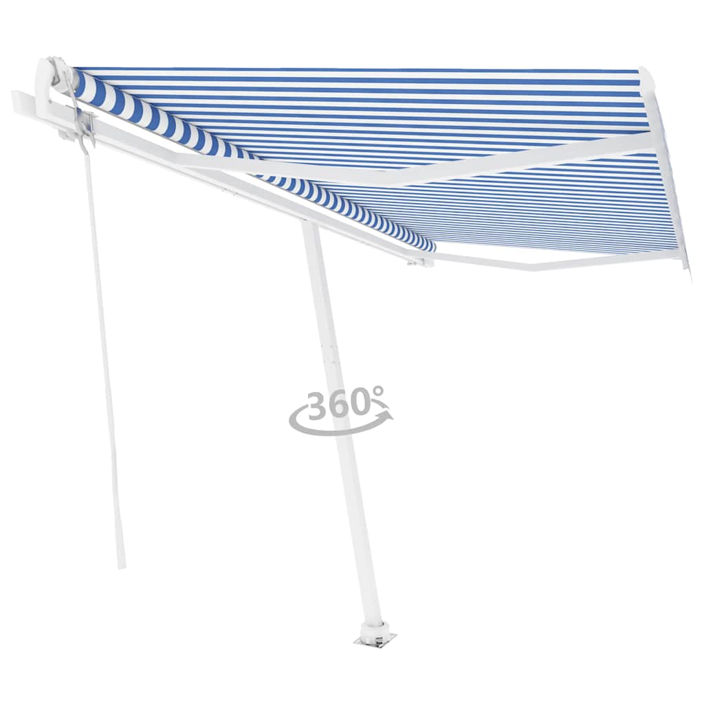 vidaXL Copertină autonomă retractabilă automat albastru&alb 400x300 cm vidaXL Copertină autonomă retractabilă automat albastru&alb 400x300 cm