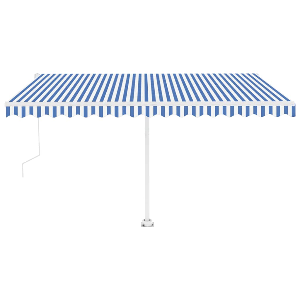 vidaXL Copertină autonomă retractabilă automat albastru&alb 400x300 cm vidaXL Copertină autonomă retractabilă automat albastru&alb 400x300 cm