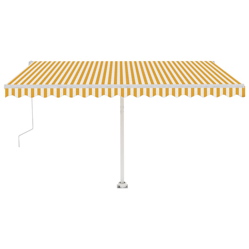 vidaXL Copertină autonomă retractabilă automat galben&alb, 400x300 cm vidaXL Copertină autonomă retractabilă automat galben&alb, 400x300 cm