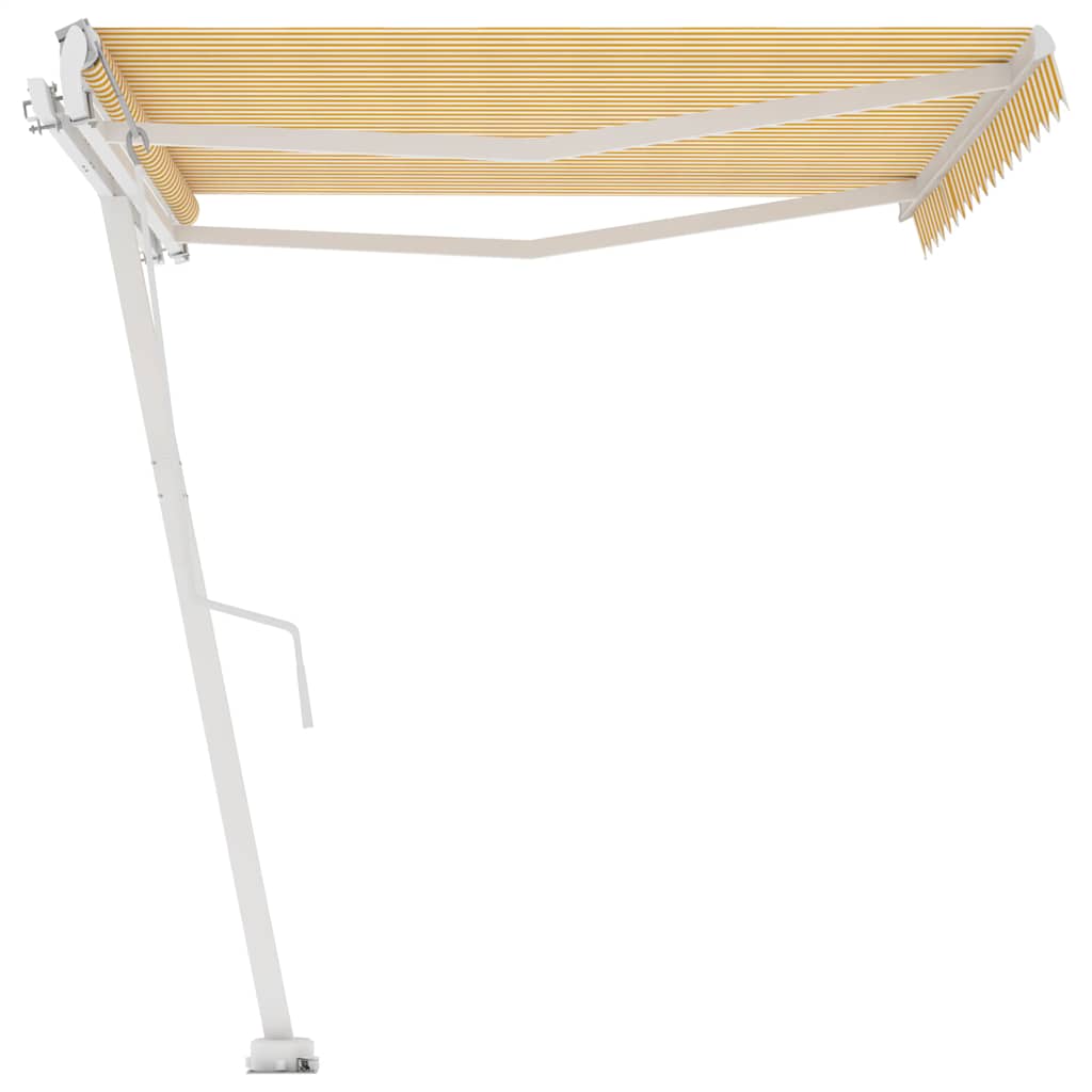 vidaXL Copertină autonomă retractabilă automat galben&alb, 400x300 cm vidaXL Copertină autonomă retractabilă automat galben&alb, 400x300 cm