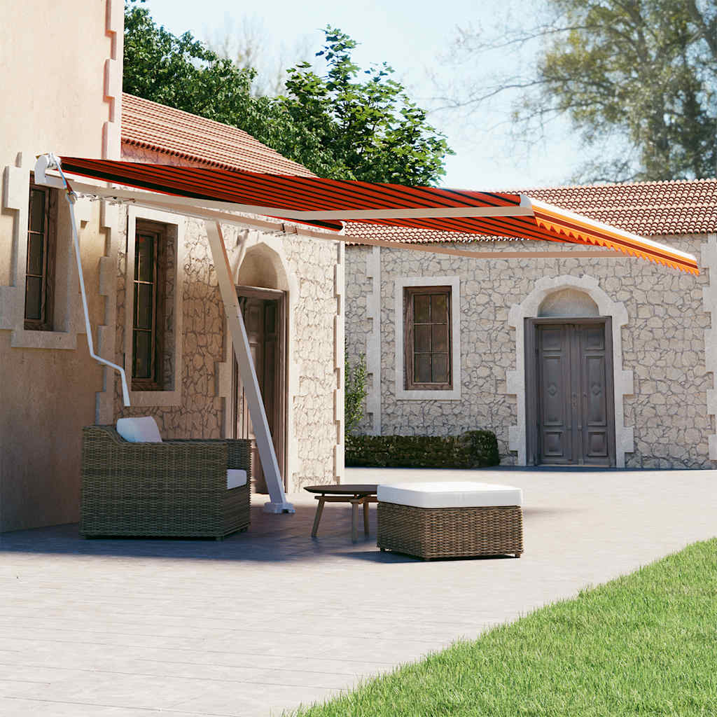 vidaXL Copertină autonomă retractabilă automat oranj&maro, 400x300 cm vidaXL Copertină autonomă retractabilă automat oranj&maro, 400x300 cm