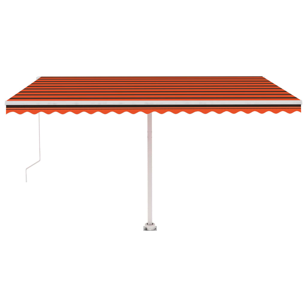 vidaXL Copertină autonomă retractabilă manual, oranj/maro, 450x300 cm