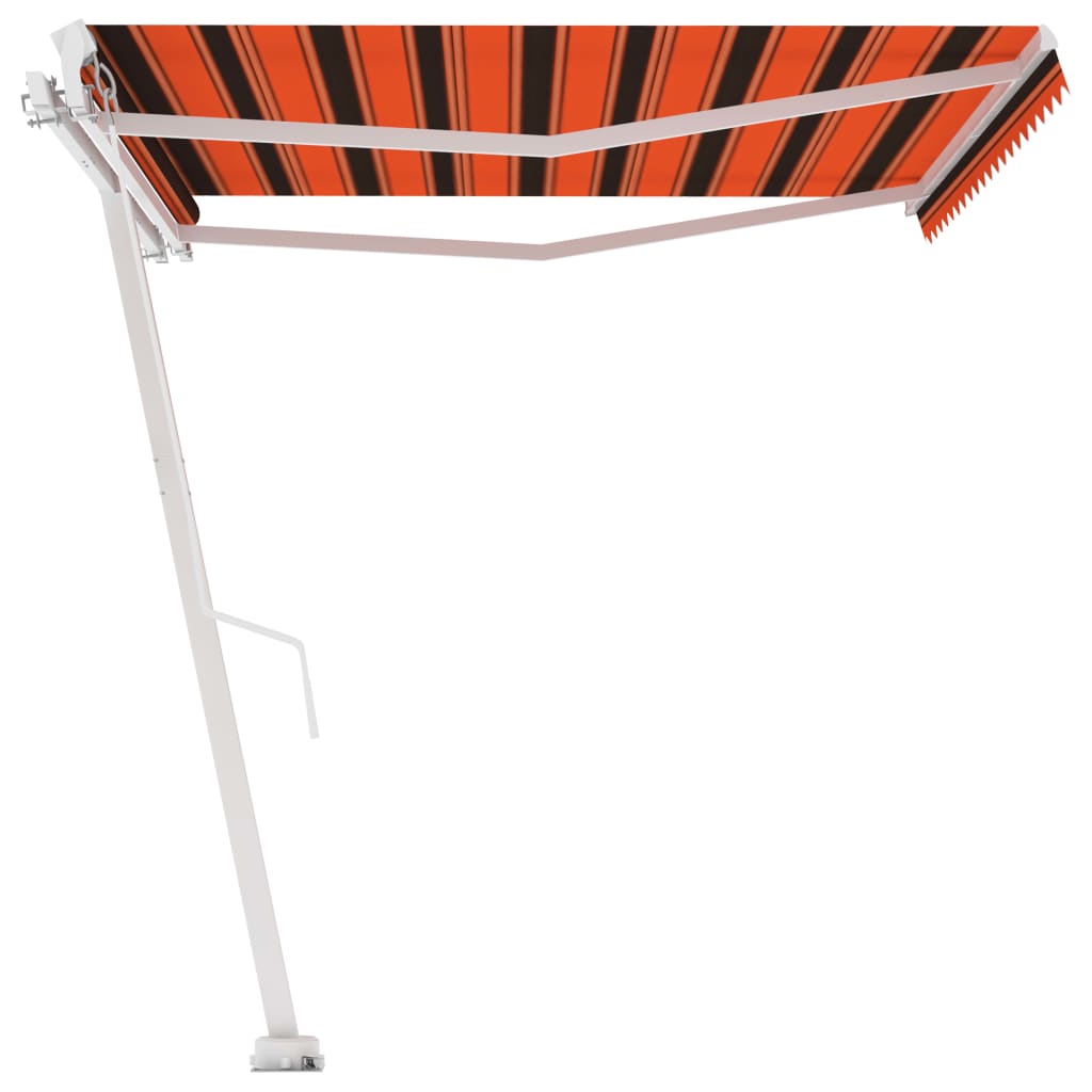 vidaXL Copertină autonomă retractabilă manual, oranj/maro, 450x300 cm