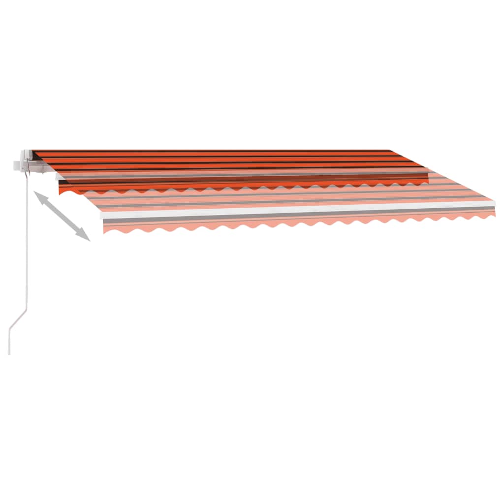 vidaXL Copertină autonomă retractabilă manual, oranj/maro, 450x300 cm