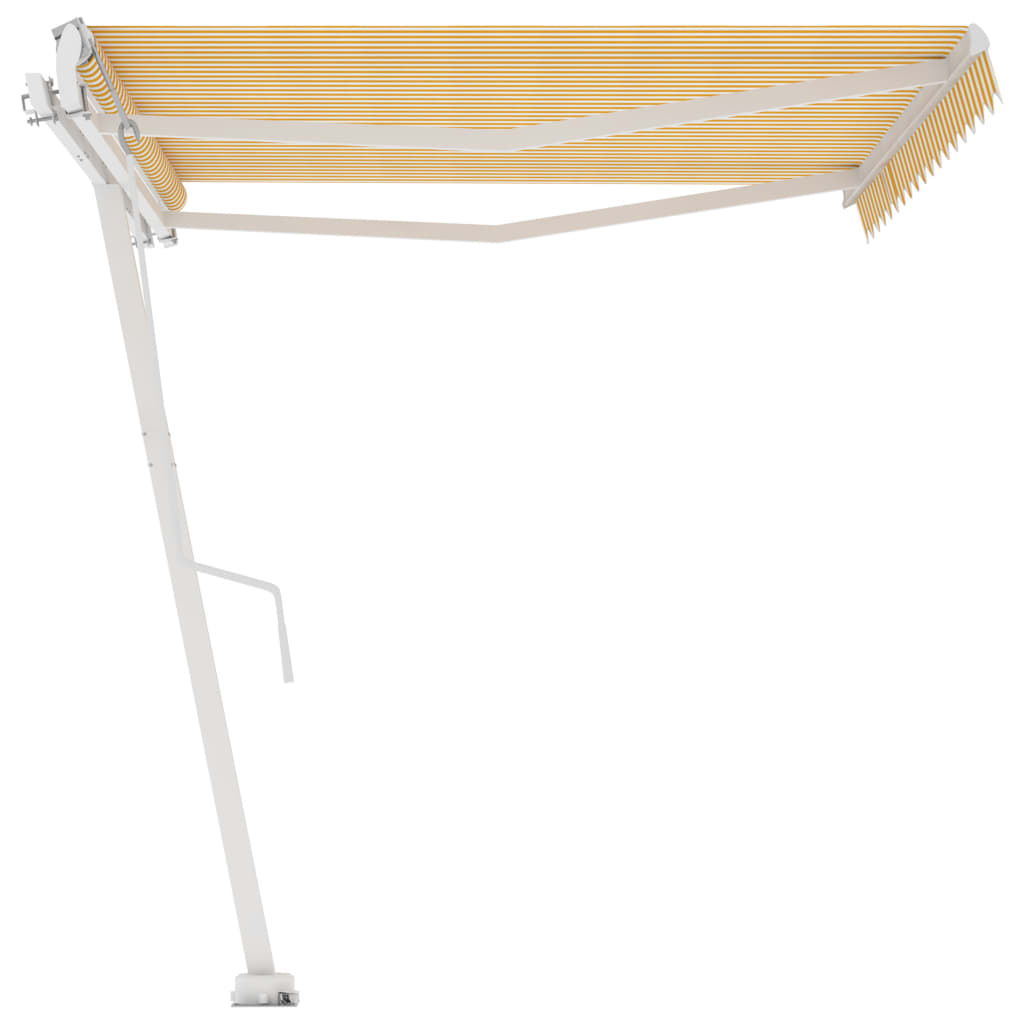 vidaXL Copertină autonomă retractabilă automat galben&alb 450x300 cm vidaXL Copertină autonomă retractabilă automat galben&alb 450x300 cm