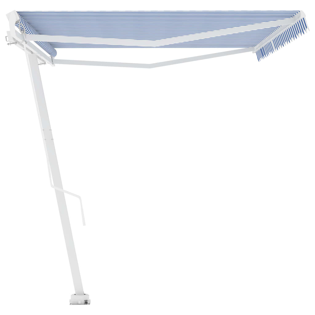 vidaXL Copertină autonomă retractabilă manual, albastru/alb, 500x300cm vidaXL Copertină autonomă retractabilă manual, albastru/alb, 500x300cm