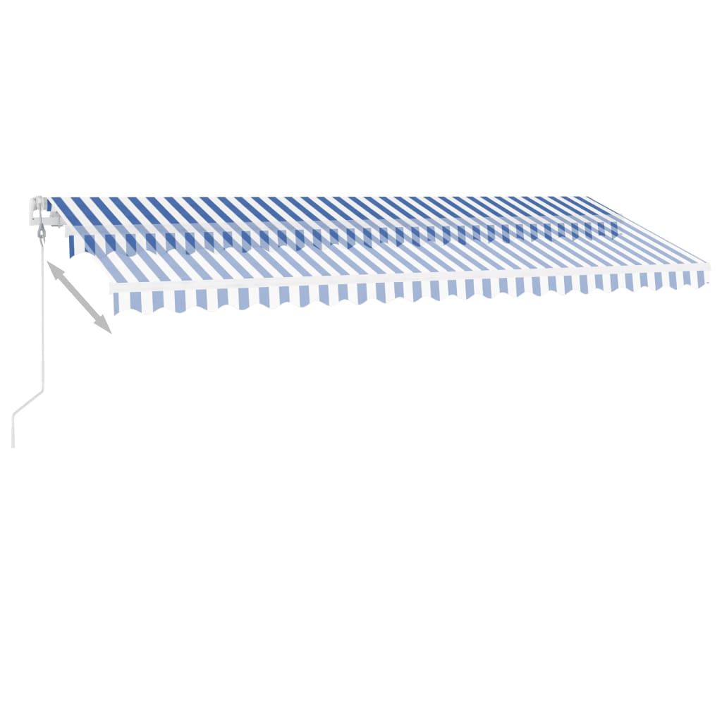 vidaXL Copertină autonomă retractabilă automat albastru&alb 500x300 cm