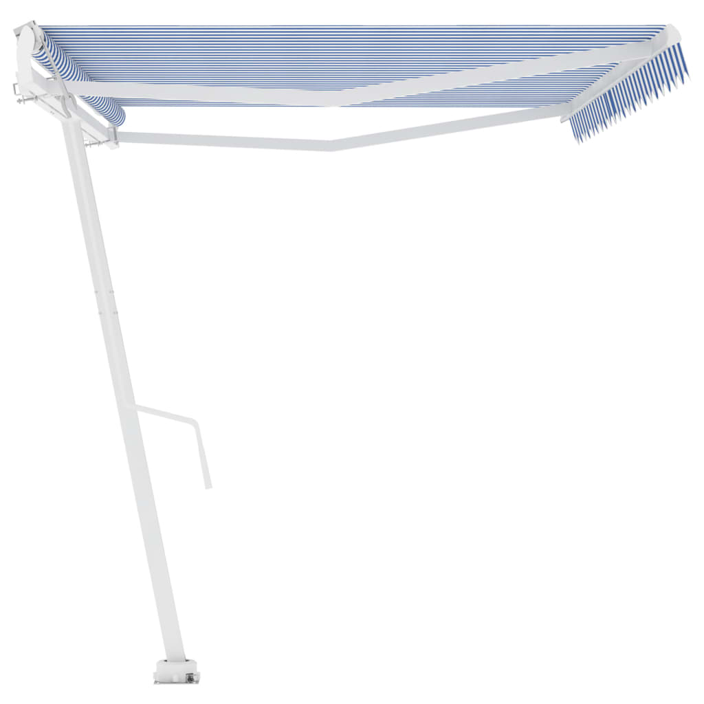 vidaXL Copertină autonomă retractabilă automat albastru&alb 500x300 cm