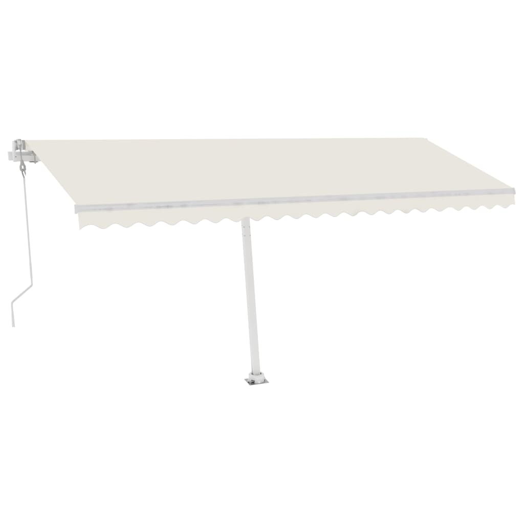 vidaXL Copertină automată cu senzor vânt & LED, crem, 500x300 cm