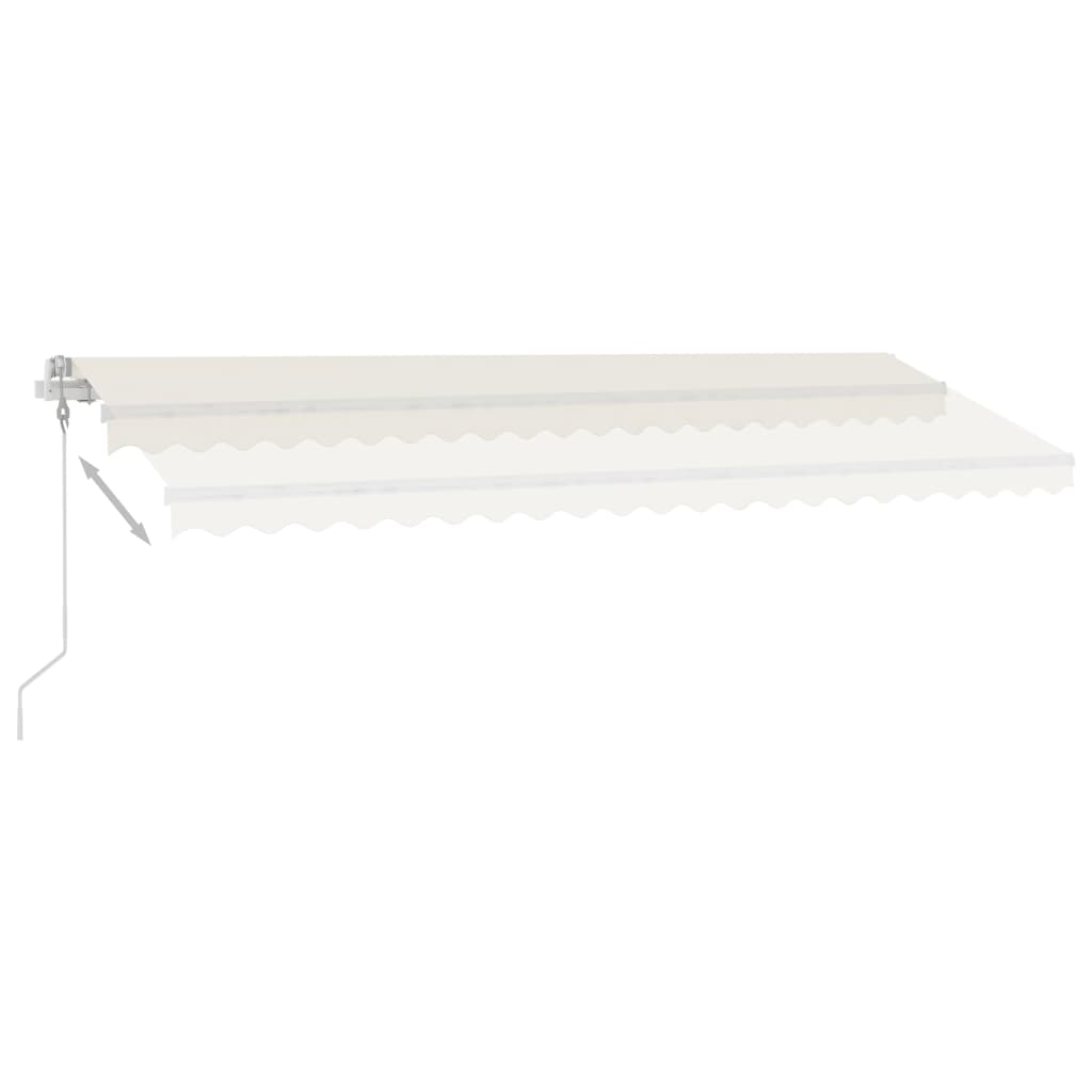 vidaXL Copertină automată cu senzor vânt & LED, crem, 500x300 cm