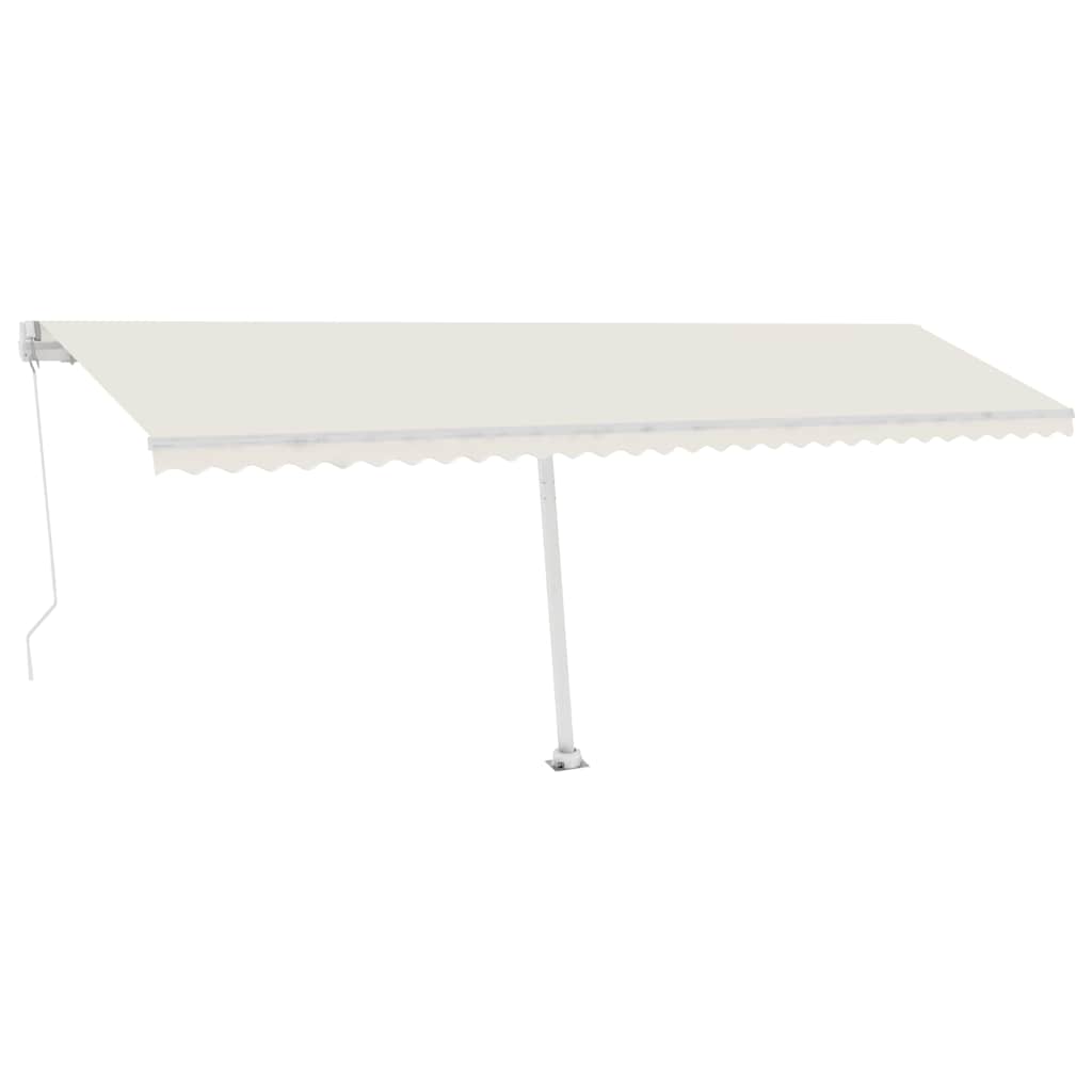 vidaXL Copertină retractabilă manual cu LED, crem, 600x300 cm