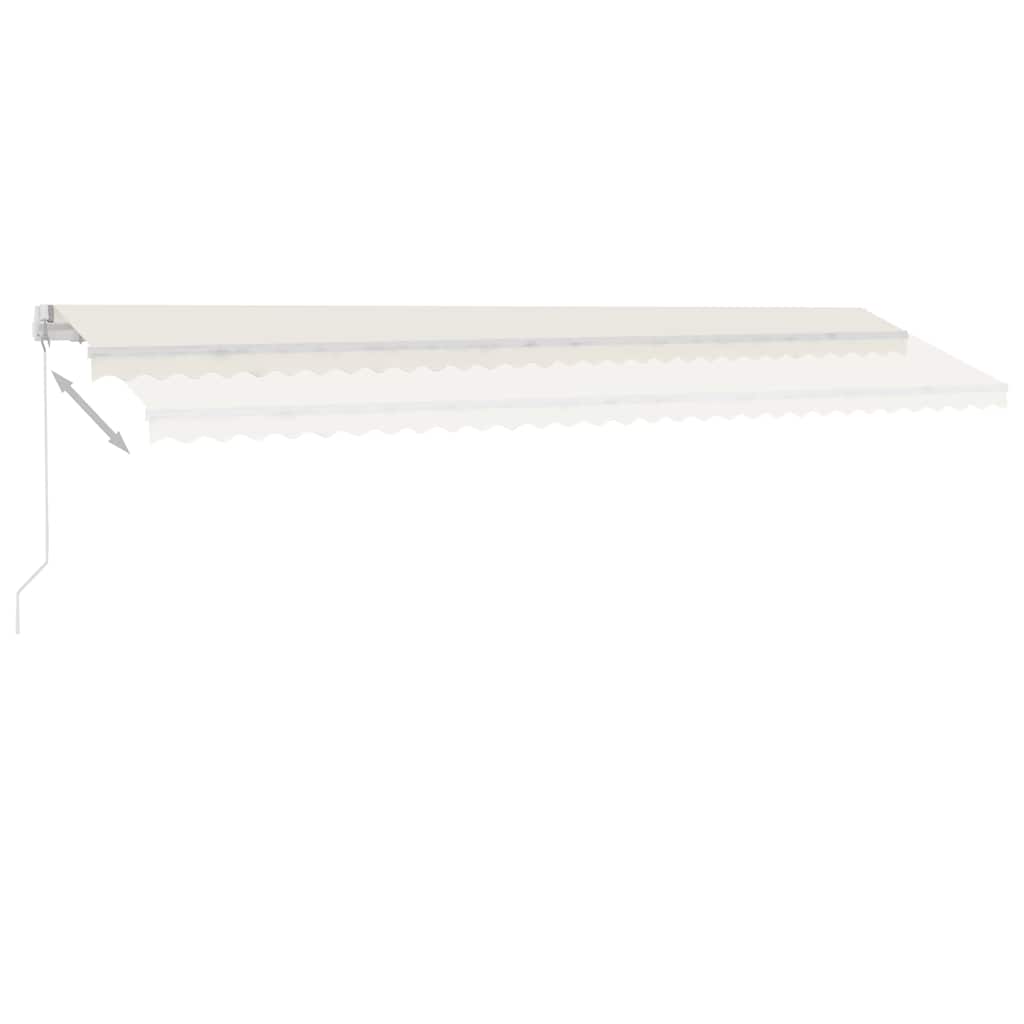 vidaXL Copertină retractabilă manual cu LED, crem, 600x300 cm