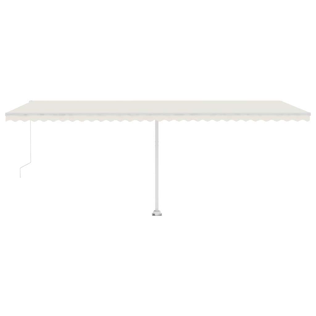 vidaXL Copertină retractabilă manual cu LED, crem, 600x300 cm