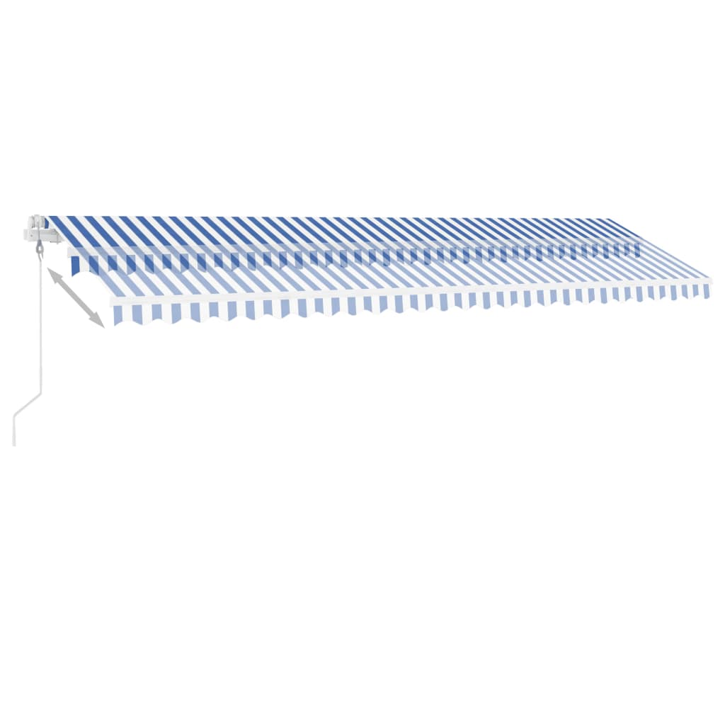 vidaXL Copertină autonomă retractabilă automat albastru&alb 600x300 cm vidaXL Copertină autonomă retractabilă automat albastru&alb 600x300 cm