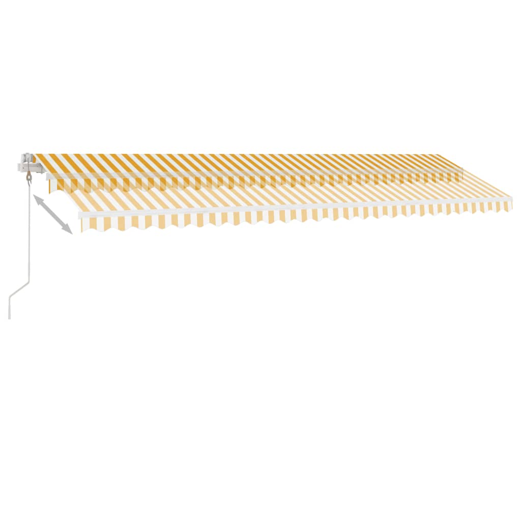 vidaXL Copertină autonomă retractabilă automat galben&alb 600x300 cm vidaXL Copertină autonomă retractabilă automat galben&alb 600x300 cm
